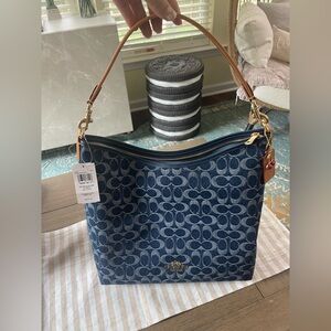 Coach Large Laurel Signature Denim Brand New w/Tags and Receipt